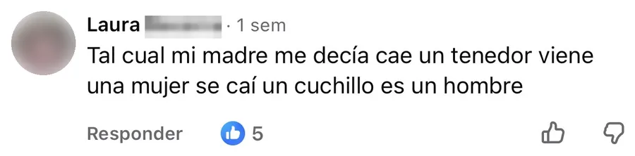 Captura del comentario original
