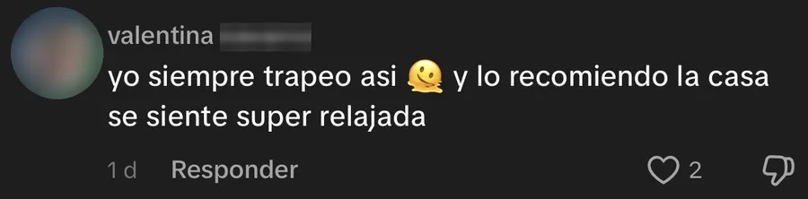 Captura del comentario original