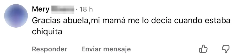 Captura del comentario original