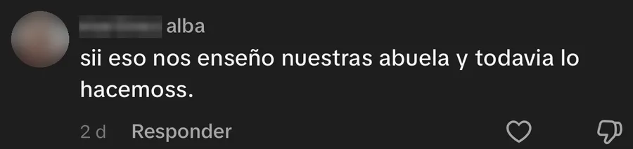 Captura del comentario original